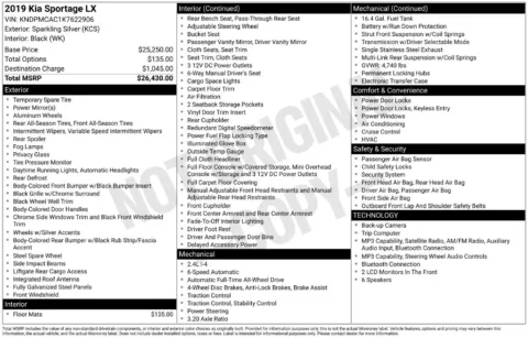 Photos of 2019 Kia Sportage LX for sale in Rockbridge, OH at Don Wood Chrysler Dodge Jeep Ram
