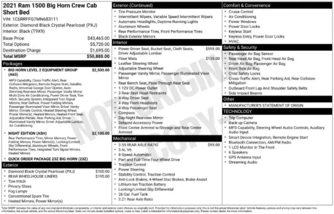 Photos of 2021 Ram 1500 Big Horn/Lone Star for sale in Rockbridge, OH at Don Wood Chrysler Dodge Jeep Ram