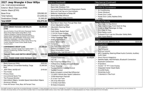 Photos of 2027 Jeep Wrangler Willys for sale in Rockbridge, OH at Don Wood Chrysler Dodge Jeep Ram