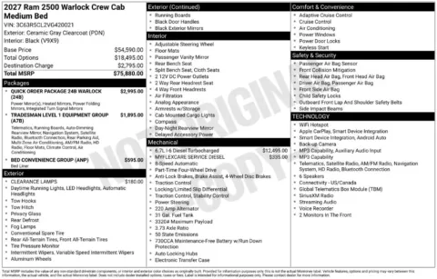 Photos of 2027 Ram 2500 Warlock for sale in Rockbridge, OH at Don Wood Chrysler Dodge Jeep Ram