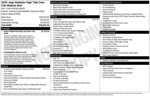 Another view of 2025 Jeep Gladiator Sport for sale in Rockbridge, OH at Don Wood Chrysler Dodge Jeep Ram