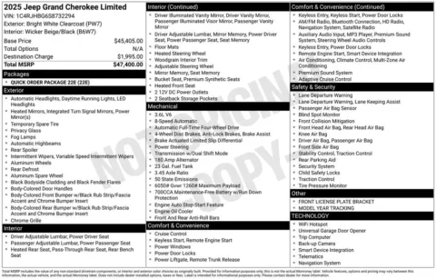 Another view of 2025 Jeep Grand Cherokee Limited for sale in Rockbridge, OH at Don Wood Chrysler Dodge Jeep Ram