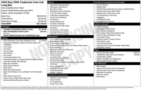 Another view of 2026 Ram 3500 Tradesman for sale in Rockbridge, OH at Don Wood Chrysler Dodge Jeep Ram