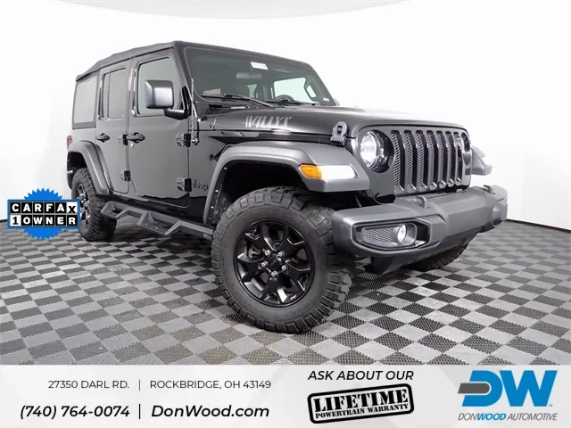 Black 2022 Jeep Wrangler Unlimited Willys for sale in Rockbridge, OH