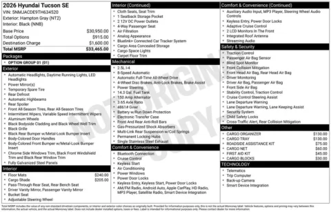 Another view of 2026 Hyundai Tucson SE for sale in Athens, OH at Don Wood Hyundai