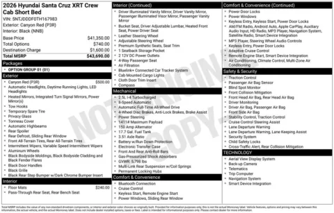 Another view of 2026 Hyundai Santa Cruz XRT for sale in Athens, OH at Don Wood Hyundai