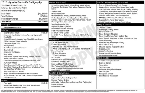 Another view of 2026 Hyundai Santa Fe Calligraphy for sale in Athens, OH at Don Wood Hyundai