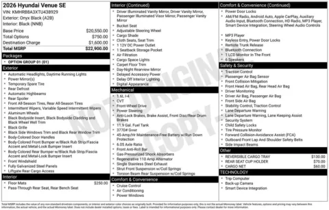 Another view of 2026 Hyundai Venue SE for sale in Athens, OH at Don Wood Hyundai