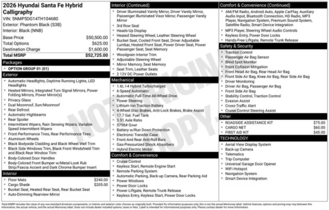 Another view of 2026 Hyundai Santa Fe Hybrid Calligraphy for sale in Athens, OH at Don Wood Hyundai