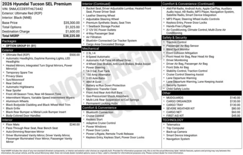 Another view of 2026 Hyundai Tucson SEL Premium for sale in Athens, OH at Don Wood Hyundai