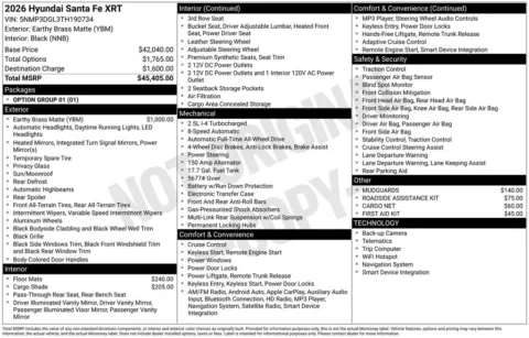 Another view of 2026 Hyundai Santa Fe XRT for sale in Athens, OH at Don Wood Hyundai