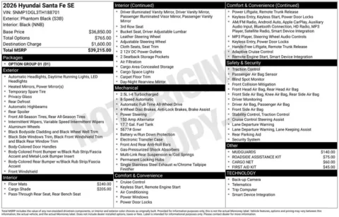 Another view of 2026 Hyundai Santa Fe SE for sale in Athens, OH at Don Wood Hyundai