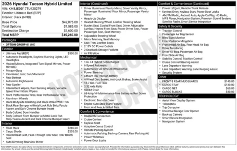 Another view of 2026 Hyundai Tucson Hybrid Limited for sale in Athens, OH at Don Wood Hyundai