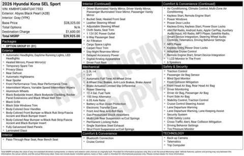 Another view of 2026 Hyundai Kona SEL Sport for sale in Athens, OH at Don Wood Hyundai