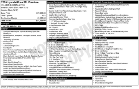 Another view of 2026 Hyundai Kona SEL Premium for sale in Athens, OH at Don Wood Hyundai