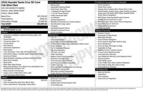 Another view of 2026 Hyundai Santa Cruz SE for sale in Athens, OH at Don Wood Hyundai