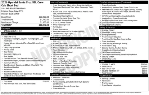 Another view of 2026 Hyundai Santa Cruz SEL for sale in Athens, OH at Don Wood Hyundai