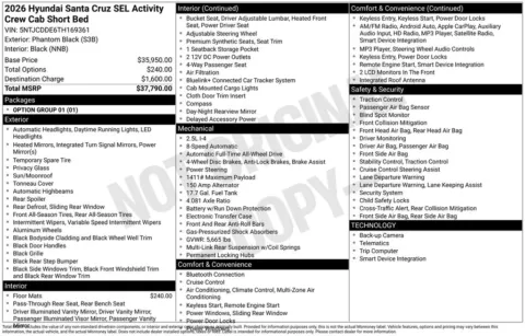 Another view of 2026 Hyundai Santa Cruz SEL for sale in Athens, OH at Don Wood Hyundai