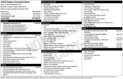 Photos of 2022 Subaru Crosstrek Sport for sale in Athens, OH at Don Wood Hyundai