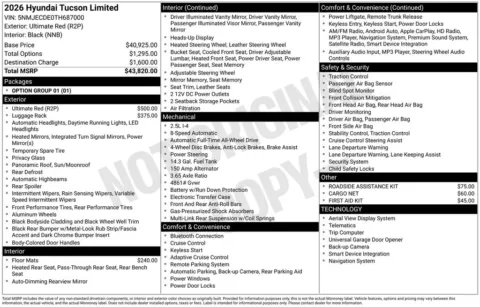 Another view of 2026 Hyundai Tucson Limited for sale in Athens, OH at Don Wood Hyundai
