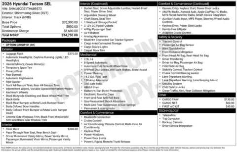 Another view of 2026 Hyundai Tucson SEL for sale in Athens, OH at Don Wood Hyundai