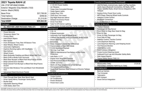 Another view of 2021 Toyota RAV4 LE for sale in Athens, OH at Don Wood Hyundai