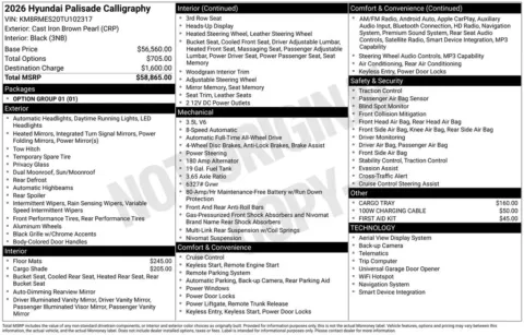 Another view of 2026 Hyundai Palisade Calligraphy for sale in Athens, OH at Don Wood Hyundai