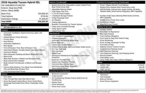 Another view of 2026 Hyundai Tucson Hybrid SEL for sale in Athens, OH at Don Wood Hyundai