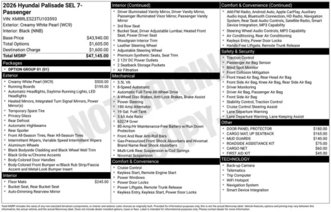 Another view of 2026 Hyundai Palisade SEL for sale in Athens, OH at Don Wood Hyundai