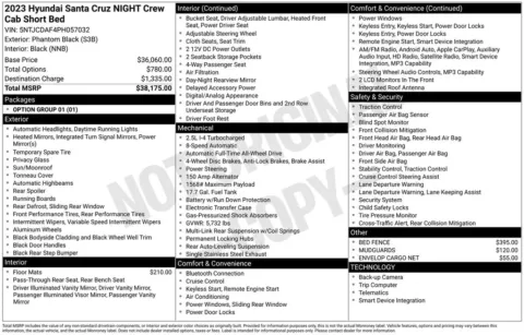 Another view of 2023 Hyundai Santa Cruz NIGHT for sale in Athens, OH at Don Wood Hyundai