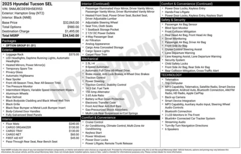 Another view of 2025 Hyundai Tucson SEL for sale in Athens, OH at Don Wood Hyundai
