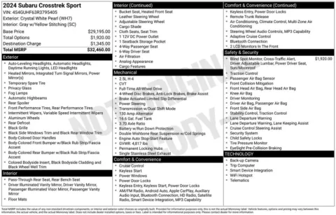 More photos of 2024 Subaru Crosstrek Sport at Don Wood Hyundai, OH