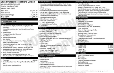 Another view of 2026 Hyundai Tucson Hybrid Limited for sale in Athens, OH at Don Wood Hyundai