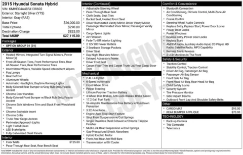Another view of 2015 Hyundai Sonata Hybrid for sale in Athens, OH at Don Wood Hyundai