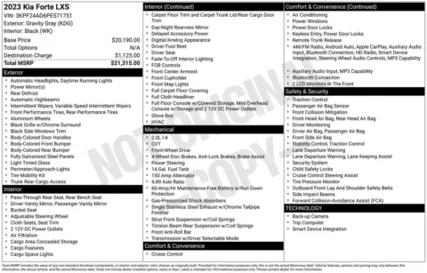 Another view of 2023 Kia Forte LXS for sale in Athens, OH at Don Wood Hyundai