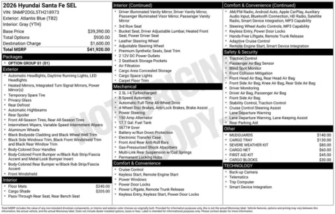 Another view of 2026 Hyundai Santa Fe SEL for sale in Athens, OH at Don Wood Hyundai