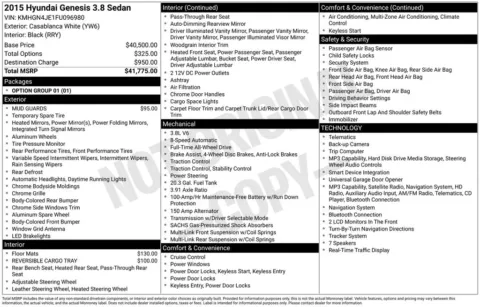 Another view of 2015 Hyundai Genesis 3.8 for sale in Athens, OH at Don Wood Hyundai