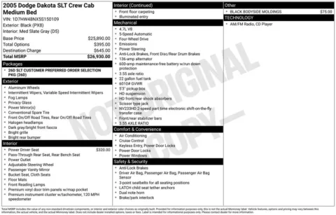 Another view of 2005 Dodge Dakota SLT for sale in Athens, OH at Don Wood Hyundai