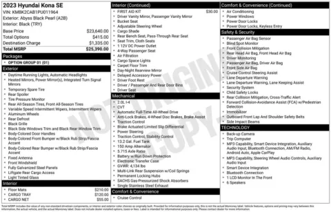 More photos of 2023 Hyundai Kona SE at Don Wood Hyundai, OH