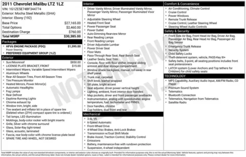 Another view of 2011 Chevrolet Malibu LTZ for sale in Athens, OH at Don Wood Hyundai