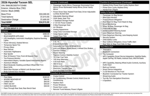 Another view of 2026 Hyundai Tucson SEL for sale in Athens, OH at Don Wood Hyundai