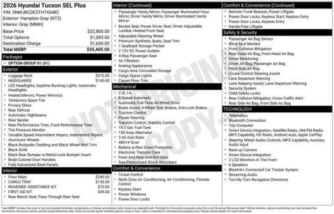 Another view of 2026 Hyundai Tucson SEL Plus for sale in Athens, OH at Don Wood Hyundai