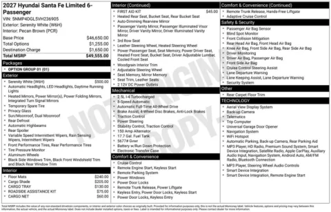 Photos of 2027 Hyundai Santa Fe Limited for sale in Athens, OH at Don Wood Hyundai