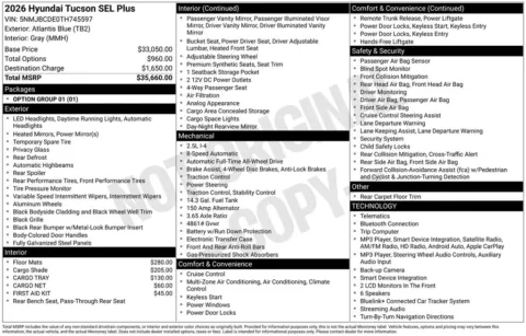 Photos of 2026 Hyundai Tucson SEL Plus for sale in Athens, OH at Don Wood Hyundai
