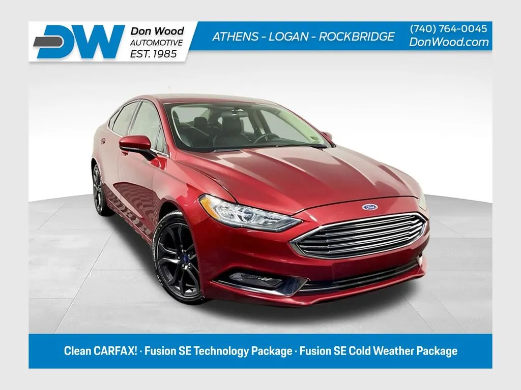Red 2018 Ford Fusion SE for sale in Athens, OH