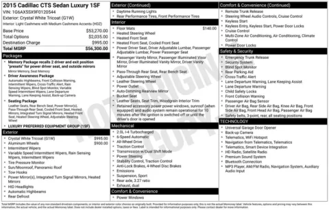 Photos of 2015 Cadillac CTS 2.0L Turbo Luxury for sale in Athens, OH at Don Wood Hyundai