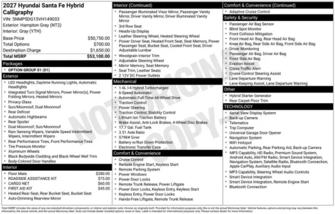 Photos of 2027 Hyundai Santa Fe Hybrid Calligraphy for sale in Athens, OH at Don Wood Hyundai