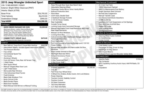 Photos of 2015 Jeep Wrangler Unlimited Sport for sale in Athens, OH at Don Wood Hyundai
