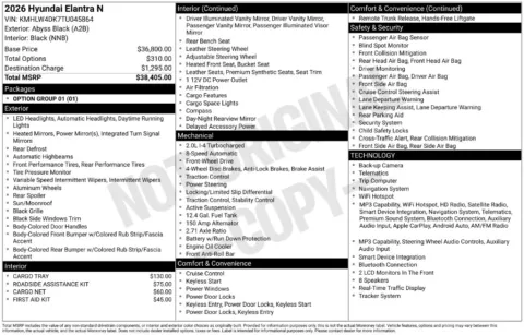 Photos of 2026 Hyundai Elantra N for sale in Athens, OH at Don Wood Hyundai