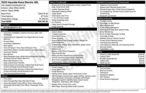 Another view of 2025 Hyundai Kona Electric SEL for sale in Athens, OH at Don Wood Hyundai